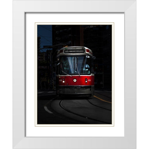 Dundas Street Car Toronto Color White Modern Wood Framed Art Print with Double Matting by Carson, Brian