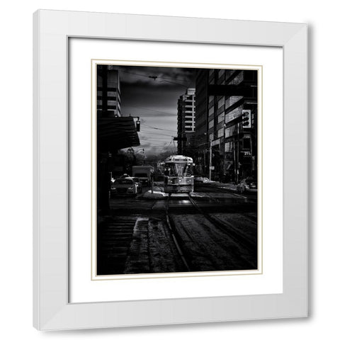St Clair Street Car Toronto White Modern Wood Framed Art Print with Double Matting by Carson, Brian