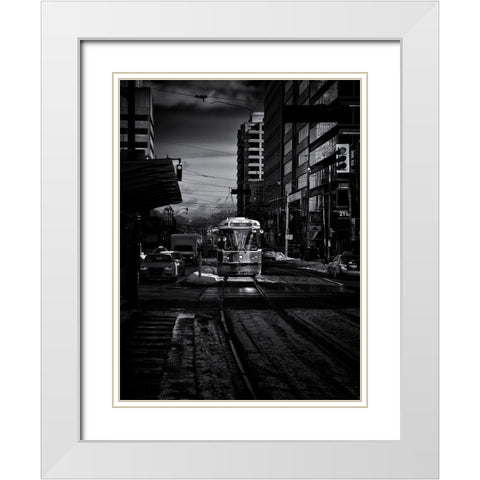 St Clair Street Car Toronto White Modern Wood Framed Art Print with Double Matting by Carson, Brian