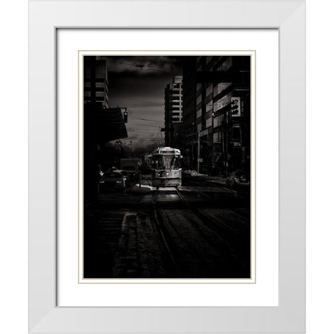 St Clair Street Car Toronto Toned White Modern Wood Framed Art Print with Double Matting by Carson, Brian