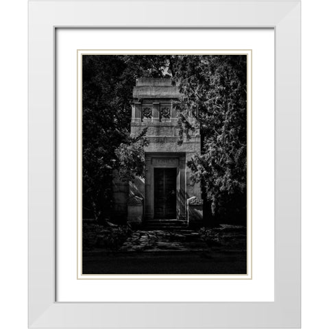 Tombstone Shadow No 21 White Modern Wood Framed Art Print with Double Matting by Carson, Brian