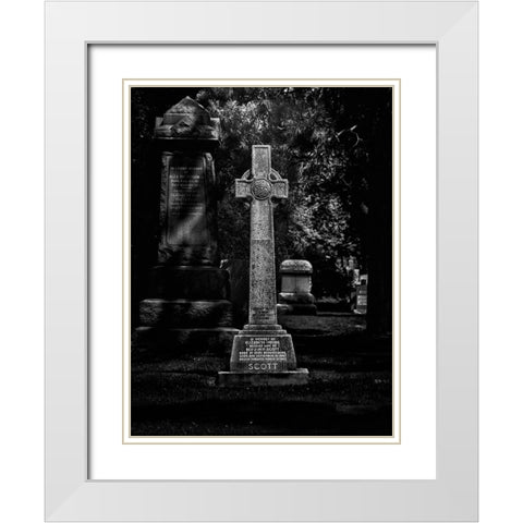 Tombstone Shadow No 24 White Modern Wood Framed Art Print with Double Matting by Carson, Brian