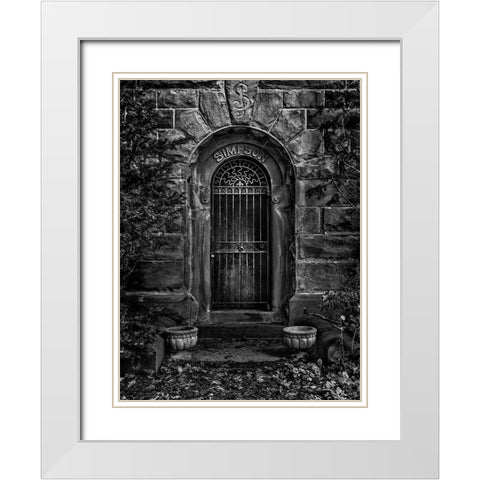 Tombstone Shadow No 26 White Modern Wood Framed Art Print with Double Matting by Carson, Brian