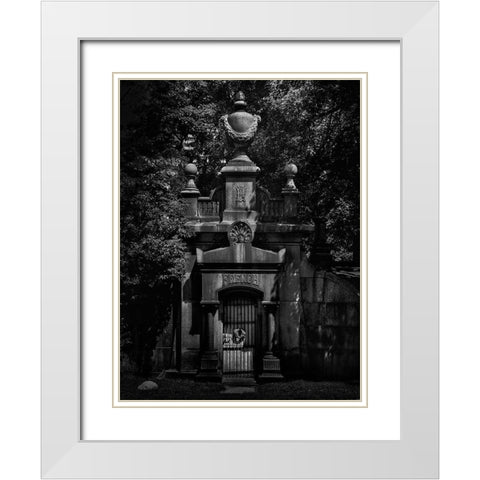Tombstone Shadow No 28 White Modern Wood Framed Art Print with Double Matting by Carson, Brian