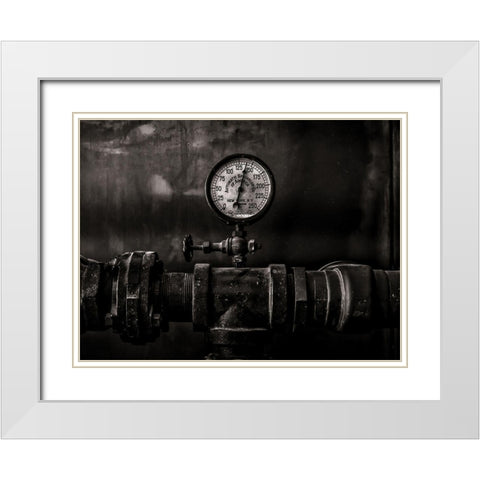 Toronto Distillery District Machinery No 1 White Modern Wood Framed Art Print with Double Matting by Carson, Brian
