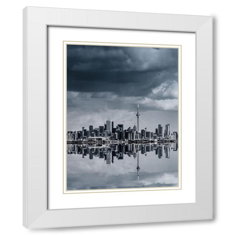 Toronto Skyline White Modern Wood Framed Art Print with Double Matting by Carson, Brian