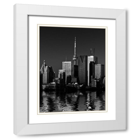 Toronto Skyline No 1 White Modern Wood Framed Art Print with Double Matting by Carson, Brian