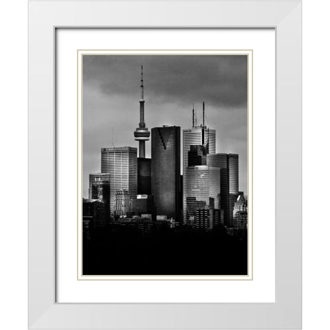 Toronto Skyline No 2 White Modern Wood Framed Art Print with Double Matting by Carson, Brian