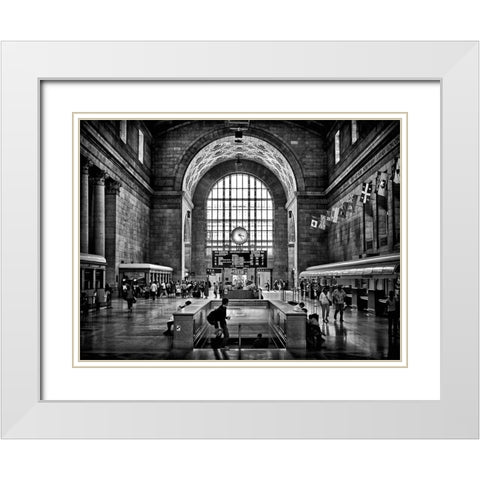 Toronto Union Station White Modern Wood Framed Art Print with Double Matting by Carson, Brian