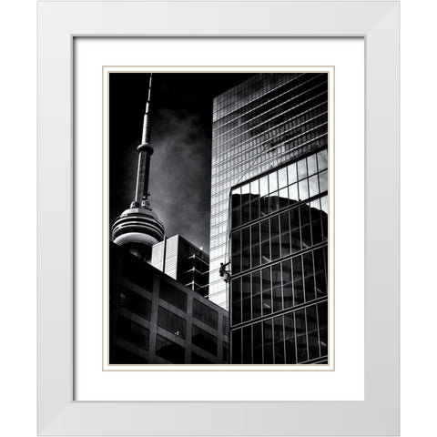Window Washing No 2 White Modern Wood Framed Art Print with Double Matting by Carson, Brian