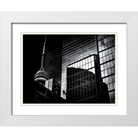Window Washing No 3 White Modern Wood Framed Art Print with Double Matting by Carson, Brian