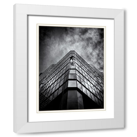 Window Washing No 8 White Modern Wood Framed Art Print with Double Matting by Carson, Brian