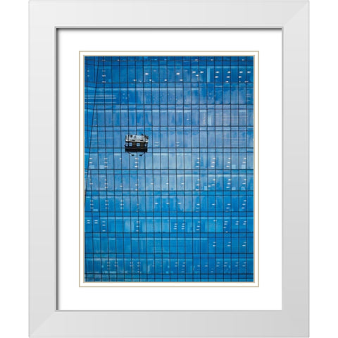 Window Washing No 9 Color White Modern Wood Framed Art Print with Double Matting by Carson, Brian