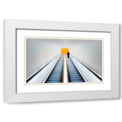 Whos Afraid of Black-Yellow and Grey White Modern Wood Framed Art Print with Double Matting by Hageman, Michiel