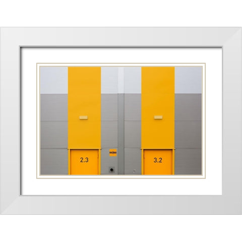 Yellow Mirror White Modern Wood Framed Art Print with Double Matting by Niezen, Jan