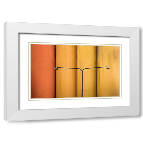 Street lamp White Modern Wood Framed Art Print with Double Matting by Schuster, Inge