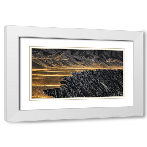 The wrinkles of God White Modern Wood Framed Art Print with Double Matting by Selions