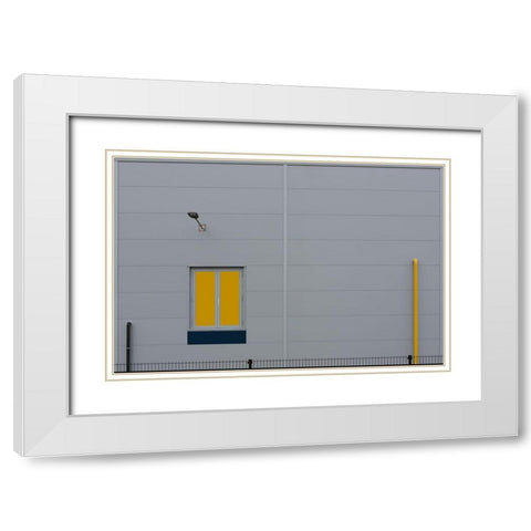 Yellow Window White Modern Wood Framed Art Print with Double Matting by Niezen, Jan