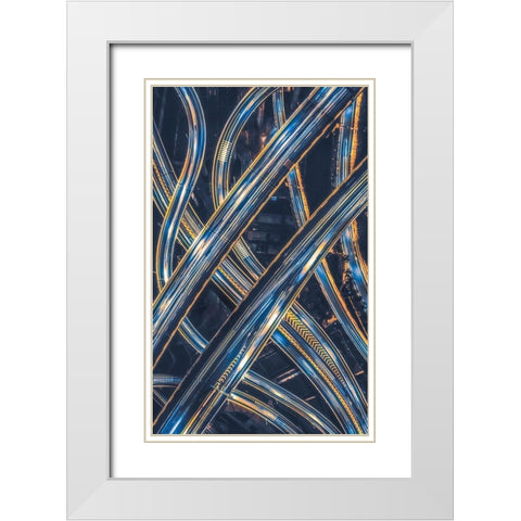 Large interchange White Modern Wood Framed Art Print with Double Matting by TIANQI