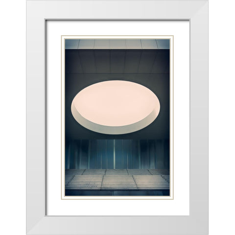 Airspace White Modern Wood Framed Art Print with Double Matting by Son, Greetje van