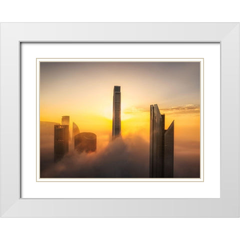Good Morning Dubai A738758 White Modern Wood Framed Art Print with Double Matting by Joanaduenas