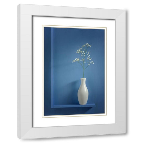 Simplicity White Modern Wood Framed Art Print with Double Matting by Clough, Stephen