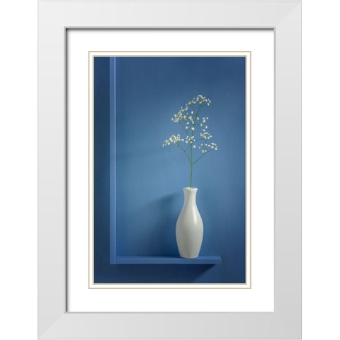 Simplicity White Modern Wood Framed Art Print with Double Matting by Clough, Stephen