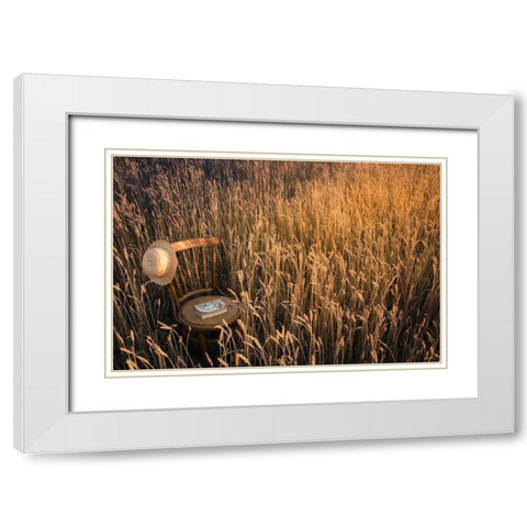 Afternoon White Modern Wood Framed Art Print with Double Matting by Clough, Stephen