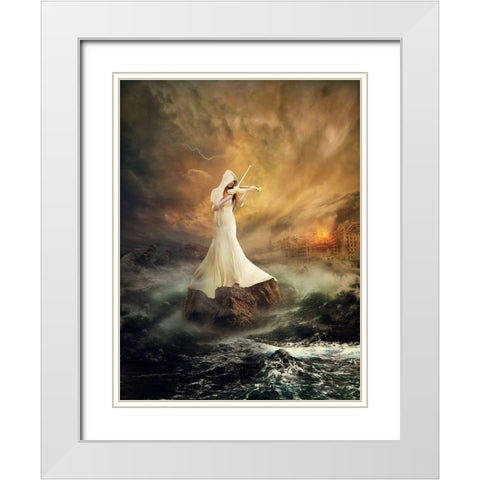 rhythm of the storms White Modern Wood Framed Art Print with Double Matting by Juniawan, Rooswandy