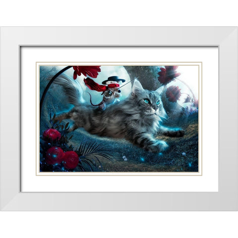 The Hero White Modern Wood Framed Art Print with Double Matting by Kiciak, Christophe