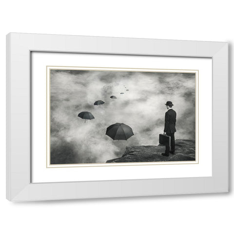 The Road Less Traveled White Modern Wood Framed Art Print with Double Matting by Villeneuve, Alain