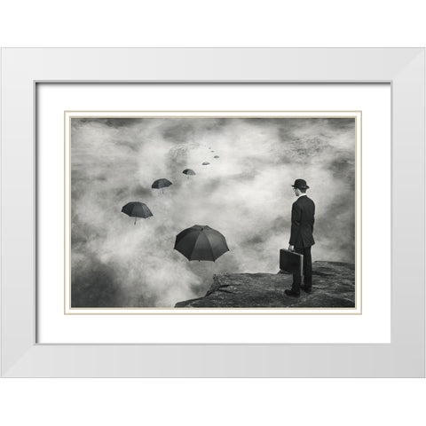The Road Less Traveled White Modern Wood Framed Art Print with Double Matting by Villeneuve, Alain