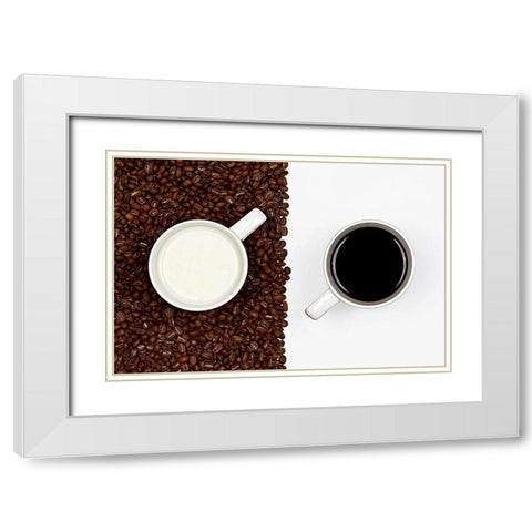Yin and Yang White Modern Wood Framed Art Print with Double Matting by Lavsen, Gert