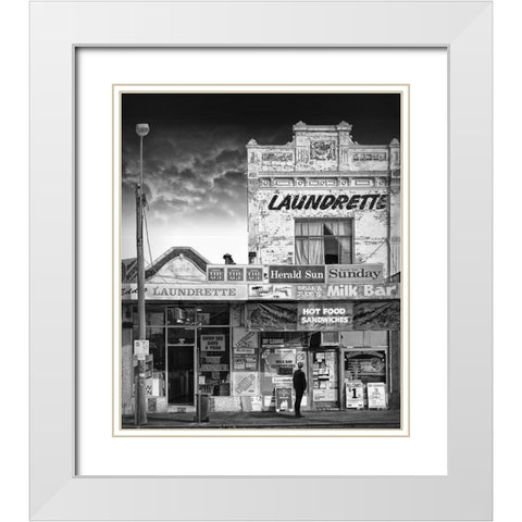 Mixed business White Modern Wood Framed Art Print with Double Matting by Donoghue, Adrian