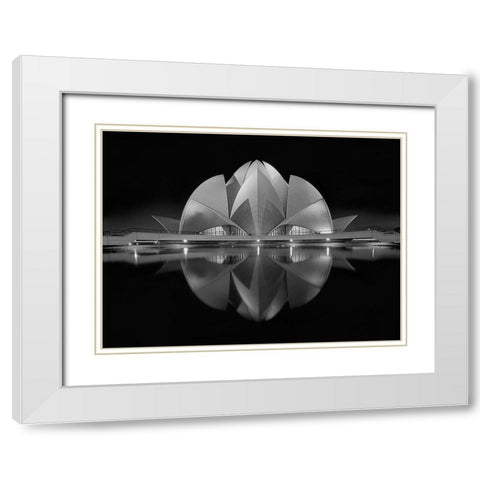 Black Contrast White Modern Wood Framed Art Print with Double Matting by Nigam, Nimit