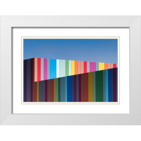 Urban candy White Modern Wood Framed Art Print with Double Matting by Evans, Gregory