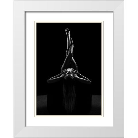 Eszter White Modern Wood Framed Art Print with Double Matting by Kiss, Jozef