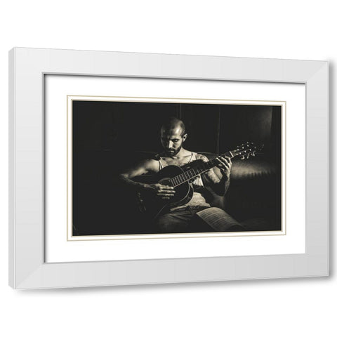 Music White Modern Wood Framed Art Print with Double Matting by Rodarte, Diego