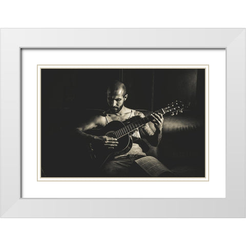 Music White Modern Wood Framed Art Print with Double Matting by Rodarte, Diego