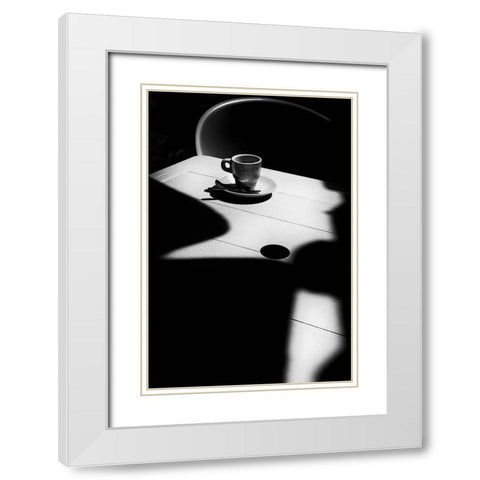 Coffee time White Modern Wood Framed Art Print with Double Matting by Azevedo, Olavo
