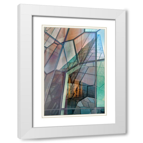 Colour Mosaic White Modern Wood Framed Art Print with Double Matting by Kravanja, Jure