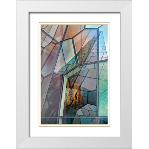 Colour Mosaic White Modern Wood Framed Art Print with Double Matting by Kravanja, Jure