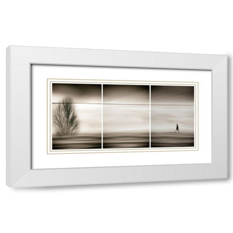 Seeking the invisible White Modern Wood Framed Art Print with Double Matting by Abrantes, Paulo
