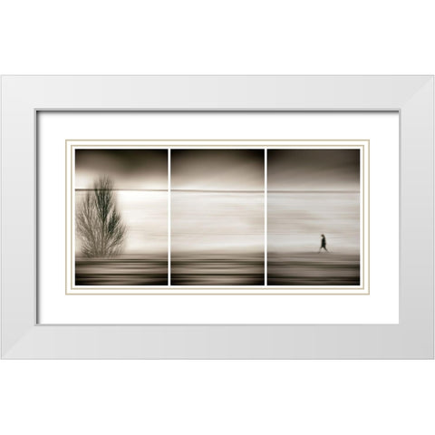 Seeking the invisible White Modern Wood Framed Art Print with Double Matting by Abrantes, Paulo