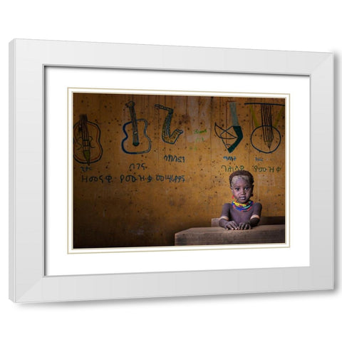 School White Modern Wood Framed Art Print with Double Matting by Al Sulaili, Mohammed