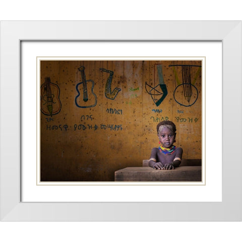 School White Modern Wood Framed Art Print with Double Matting by Al Sulaili, Mohammed