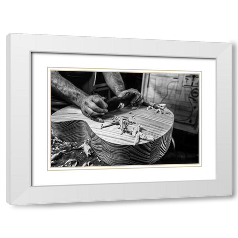 Le Luthier White Modern Wood Framed Art Print with Double Matting by Allicot, Manu