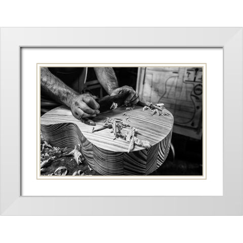 Le Luthier White Modern Wood Framed Art Print with Double Matting by Allicot, Manu