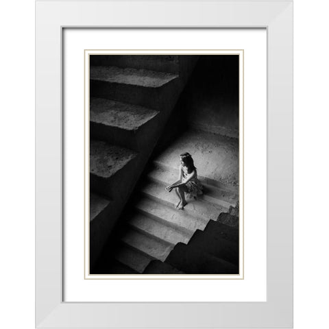 Untitled No 4821 White Modern Wood Framed Art Print with Double Matting by Kisworo, Sebastian