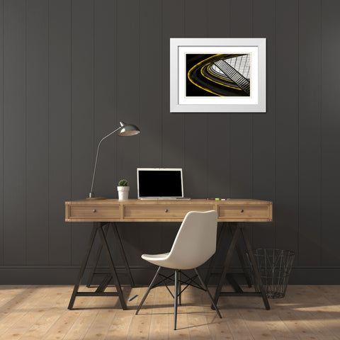 On higher level ... White Modern Wood Framed Art Print with Double Matting by Claes, Gilbert